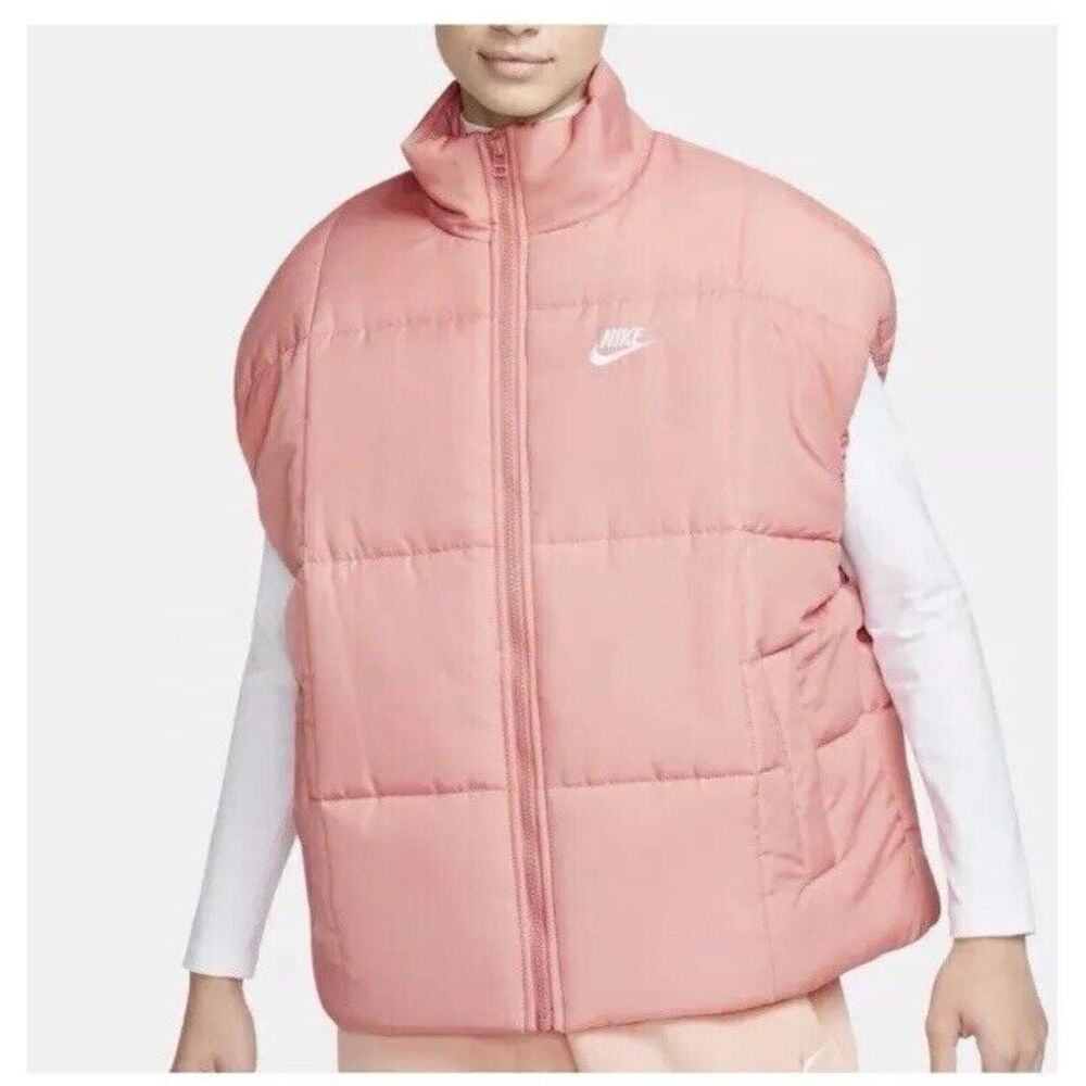 NWT Nike Sportswear Womens XL Puffer Vest Therma-FIT Oversized FB7679-010 Pink